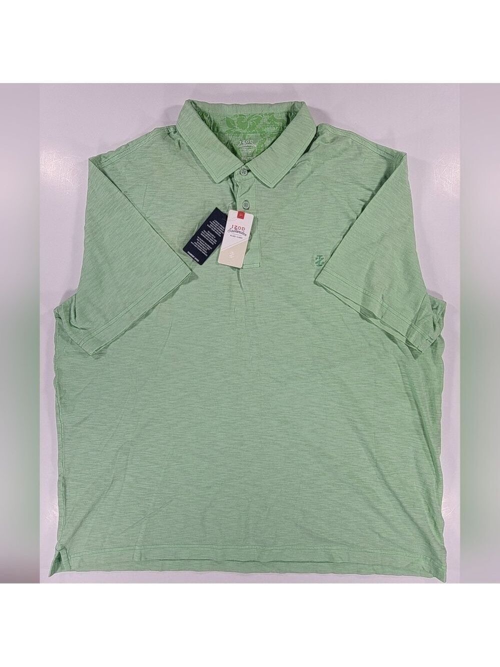 NEW IZOD Saltwater Polo Shirt Mens 2XL XXL Green Relaxed Classics Cotton NWT